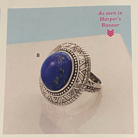 Silpada Intricate Sterling Silver Lapis Lazuli Cabochon Peruvian Design Ring - Picture 16 of 16